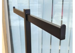 Подвійна підлогова стійка для одягу чорна матова 1330×670×400 мм